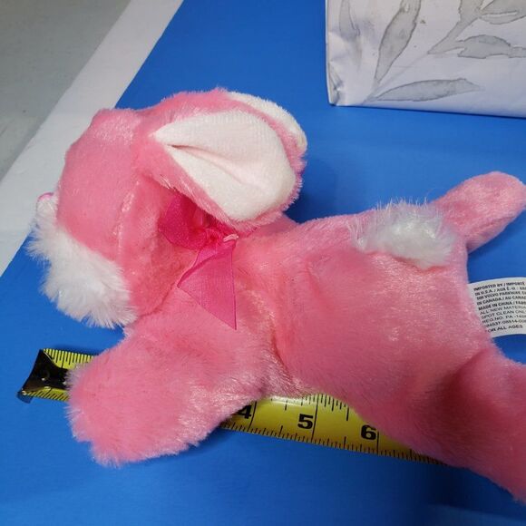 Cute Pink Laying Bunny Rabbit Plush 9" Stuffed Animal Easter Basket Lying - Picture 8 of 11